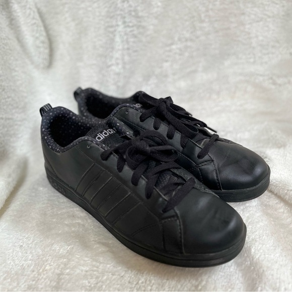 Mens Adidas Neo Label Advantage Clean VS Sneakers Triple Black F76599 - Picture 6 of 10